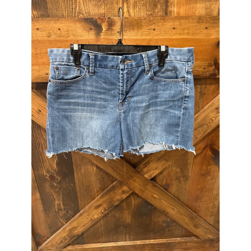Lucky Brand Sweet Jean Cut Off Denim Shorts Blue Flap Pocket Womens 14/32